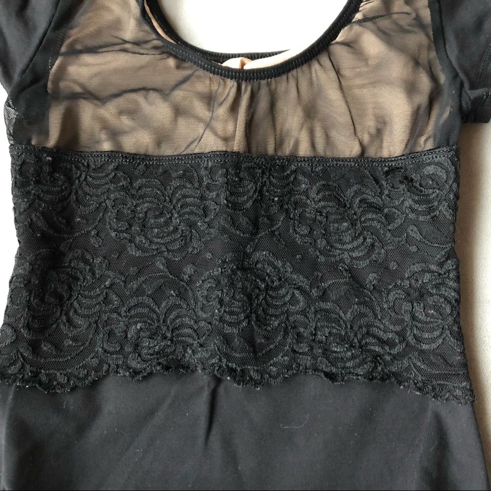 Motionwear ~ Bodysuit with Lace Detail on Back ~ Size Large Child 12-14